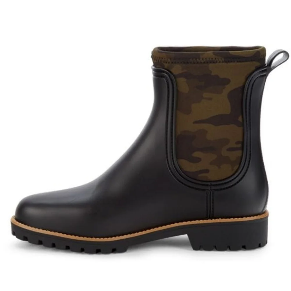 Bernardo Zora Black Camo-Print Graphic Women's Rain Boots Size 9